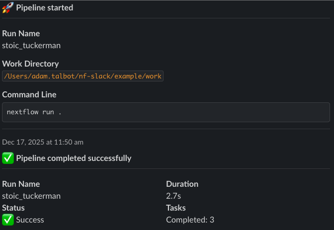 Default Slack notification