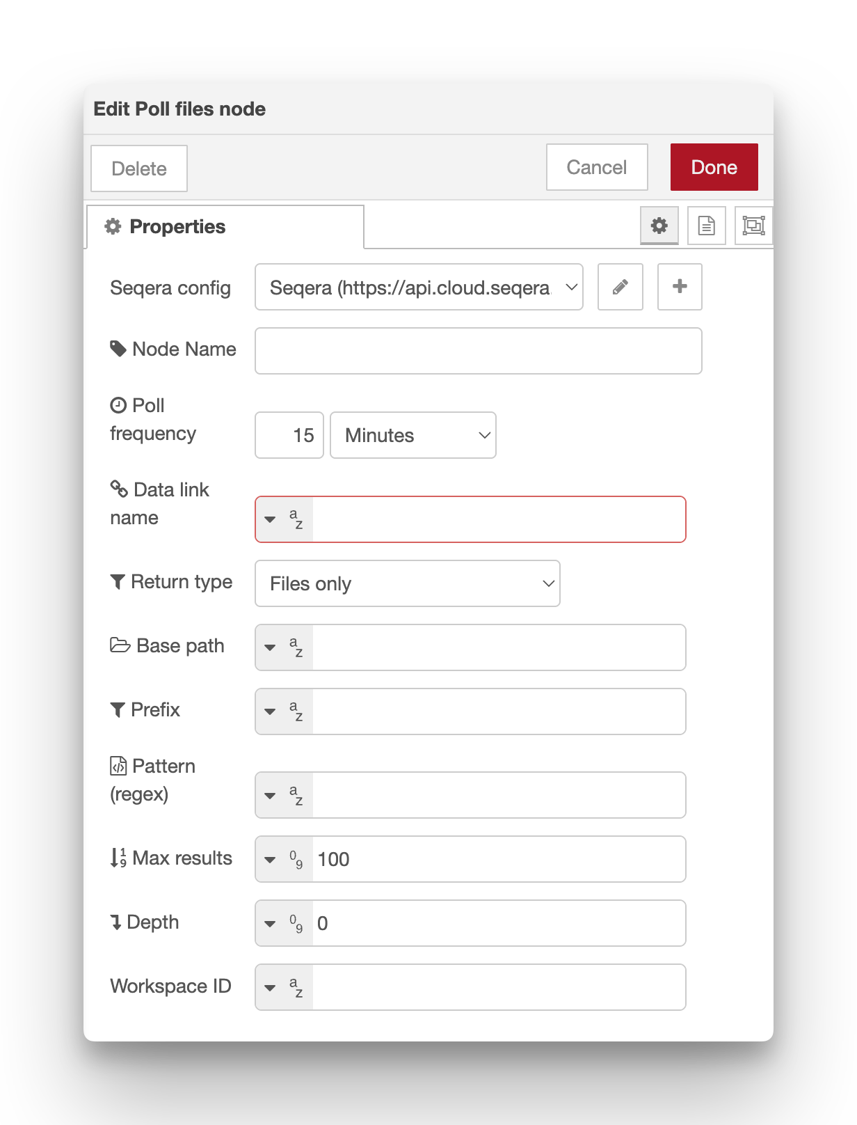 poll files node edit panel